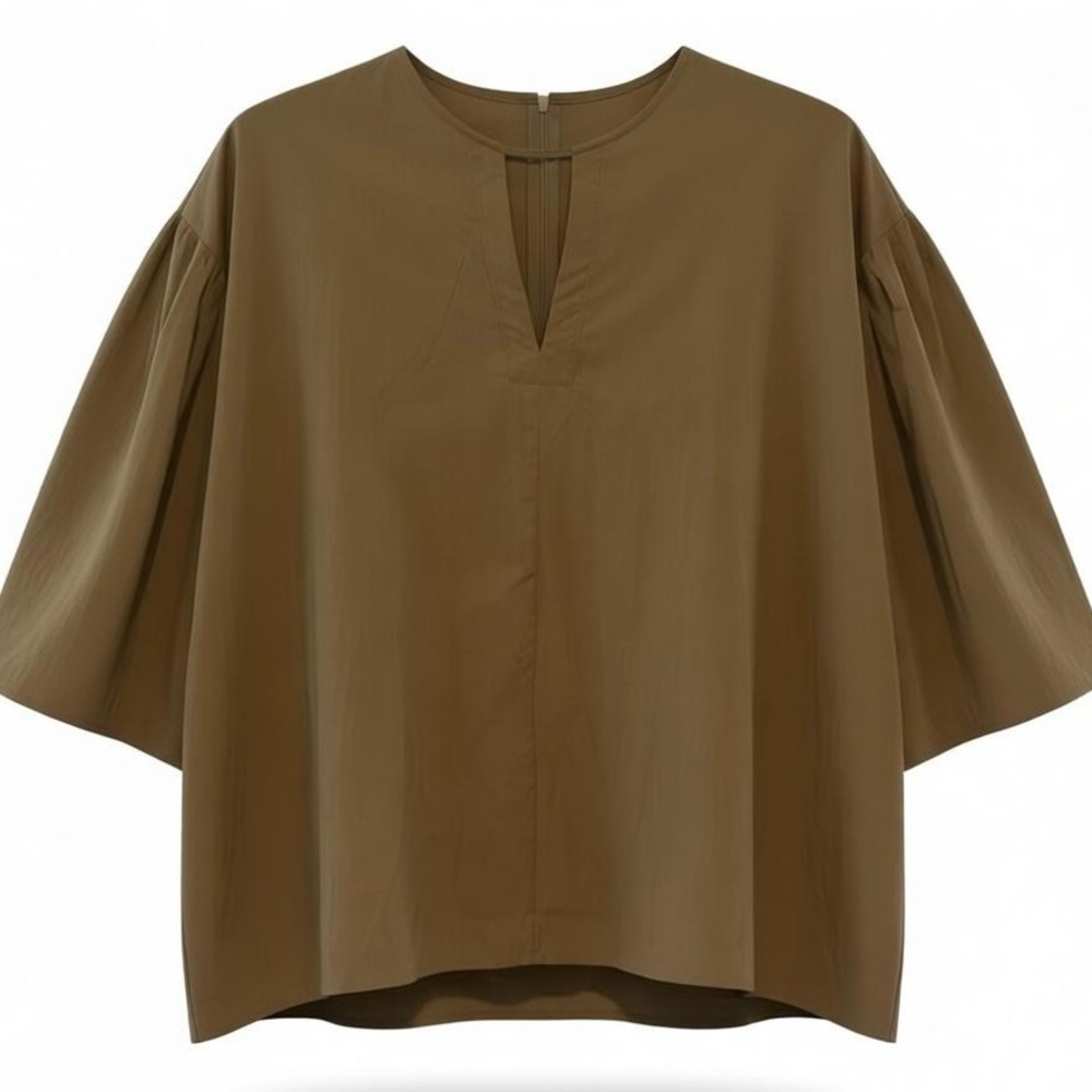 Friful Womens Blouse XL Brown 3/4 Sleeve Made In China